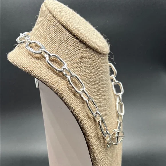 Ralph Lauren Silver Buckle Chain Necklace - Picture 4 of 7